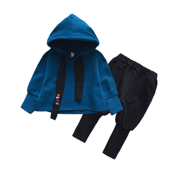 Παιδικό σετ - μπλούζα με κουκούλα και μακρύ παντελόνι