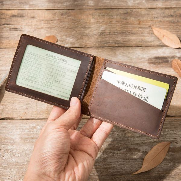 Portofel barbatesc din piele intoarsa de culoare maro