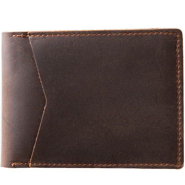 Portofel barbatesc din piele intoarsa de culoare maro