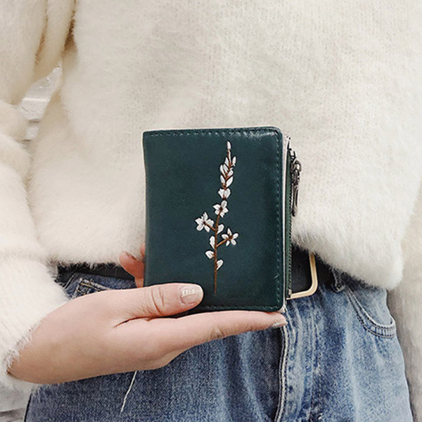 Portofel de dama in cinci culori cu motiv floral