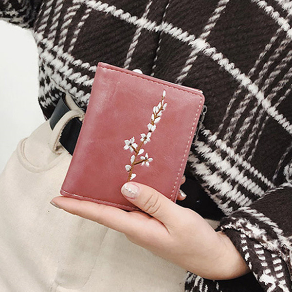 Portofel de dama in cinci culori cu motiv floral