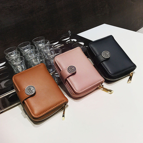 Portofel de dama din piele in trei culori