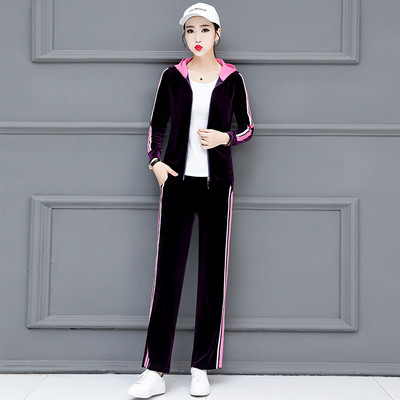 Γυναικεία αθλητική φόρμα με δύο μέρη με χρωματιστές άκρες