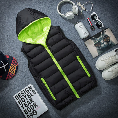 Ανδρικό αθλητικό γιλέκο σε τέσσερα χρώματα με κουκούλα