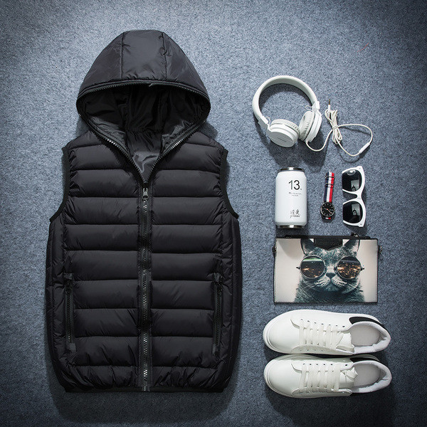 Ανδρικό αθλητικό γιλέκο  σε τέσσερα χρώματα με κουκούλα