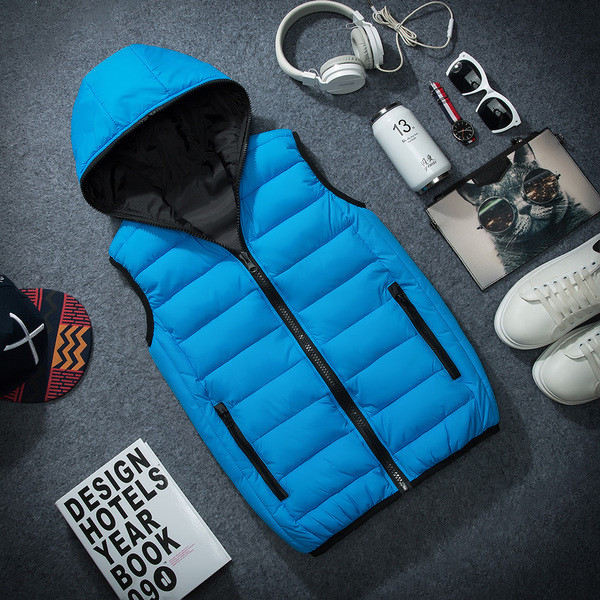 Ανδρικό αθλητικό γιλέκο  σε τέσσερα χρώματα με κουκούλα