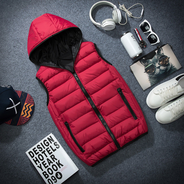 Ανδρικό αθλητικό γιλέκο  σε τέσσερα χρώματα με κουκούλα