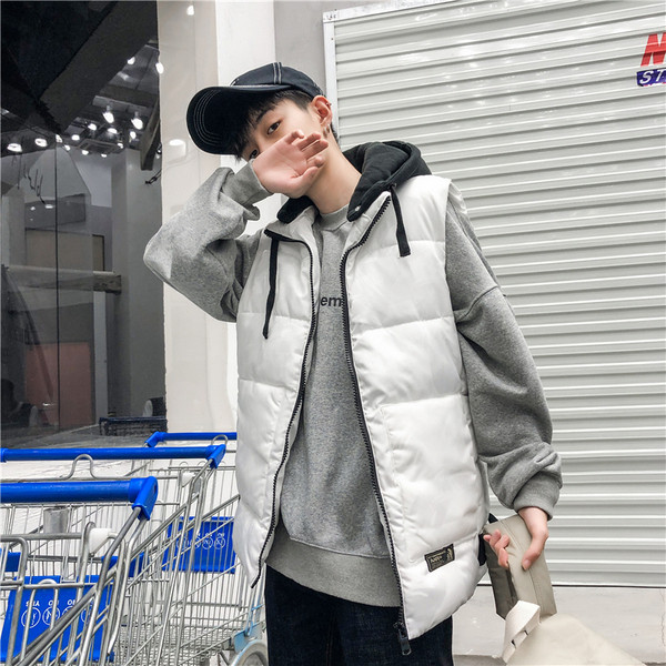 Vesta lunga barbateasca cu gluga in trei culori