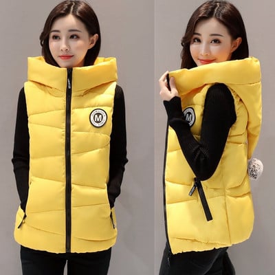 Vesta de dama moderna cu gluga si puf in mai multe culori