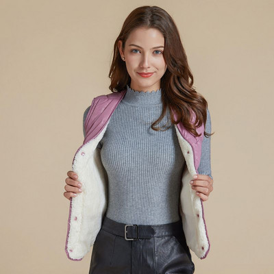 Μοντέρνο γυναικείο γιλέκο με απαλή επένδυση σε διάφορα χρώματα
