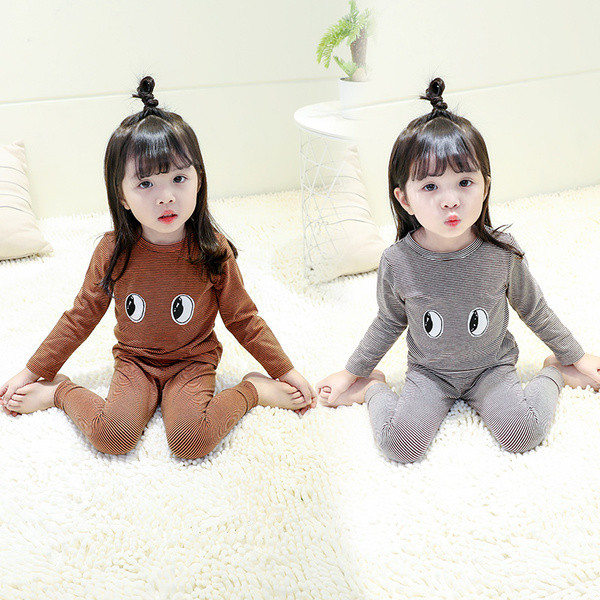 Pijamale pentru copii in doua culori cu broderie