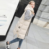 Μοντέρνο μακρύ γυναικείο μπουφάν με κουκούλα σε διάφορα χρώματα