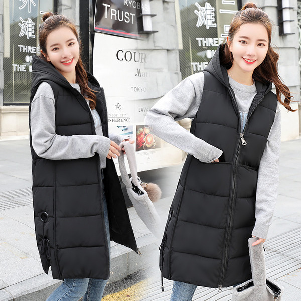 Μοντέρνο μακρύ γυναικείο μπουφάν με κουκούλα σε διάφορα χρώματα