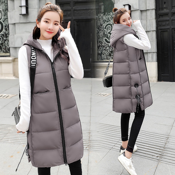 Μοντέρνο μακρύ γυναικείο μπουφάν με κουκούλα σε διάφορα χρώματα