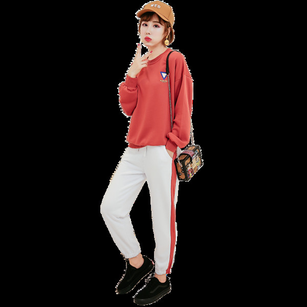 Γυναικεία αθλητικά-casual σετ με δίχρωμη εκτύπωση