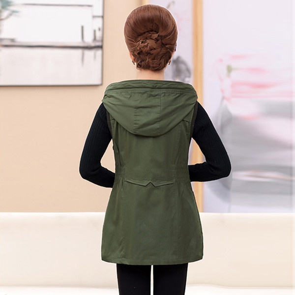 Μοντέρνο γυναικείο γιλέκο με κουκούλα σε τρία χρώματα