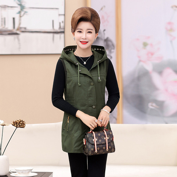 Μοντέρνο γυναικείο γιλέκο με κουκούλα σε τρία χρώματα