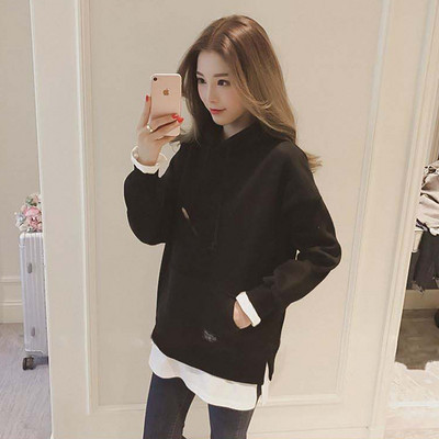 Αθλητικό γυναικείο φούτερ με κουκούλα και τσέπη σε τρία χρώματα