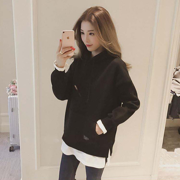 Αθλητικό γυναικείο φούτερ με κουκούλα και τσέπη σε τρία χρώματα