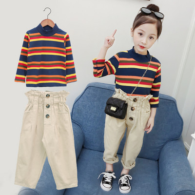 Детски модерен комплект - блуза с качулка и панталон в няколко модела