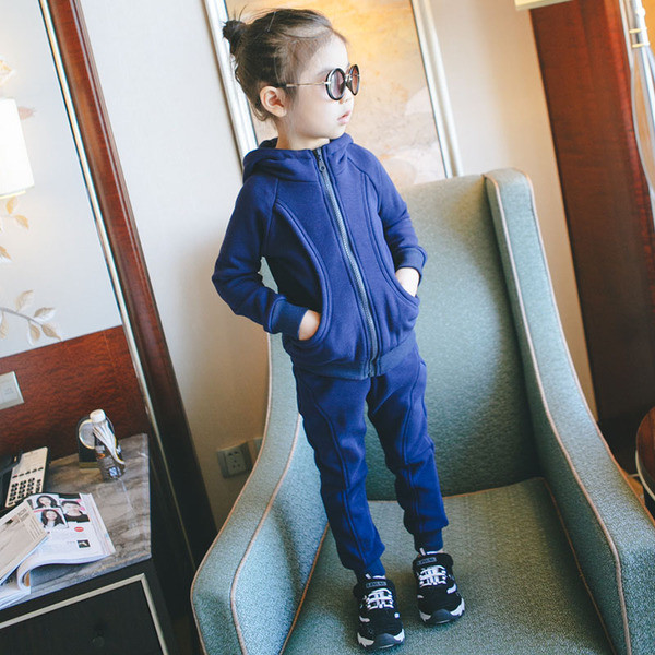 Set zilnic pentru copii - hanorac cu glugă și trening cu talie înaltă