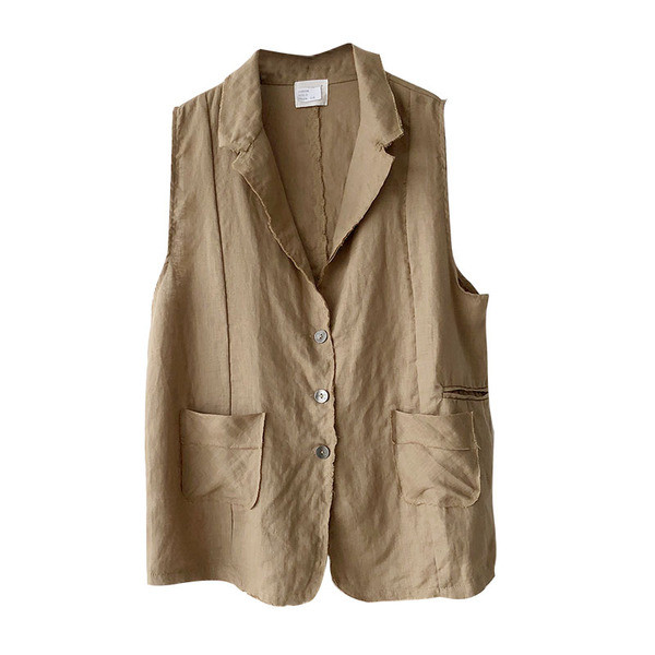 Καθημερινό γυναικείο γιλέκο με κουμπιά σε δύο χρώματα