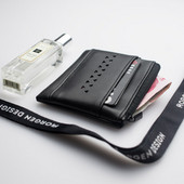 Portofel casual barbatesc din piele ecologica de culoare neagra