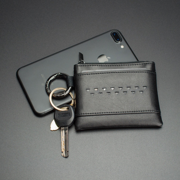 Portofel casual barbatesc din piele ecologica de culoare neagra