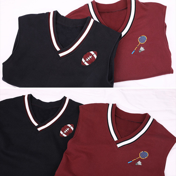 Μοντέρνο γυναικείο γιλέκο με κόκκινο και μπλε χρώμα