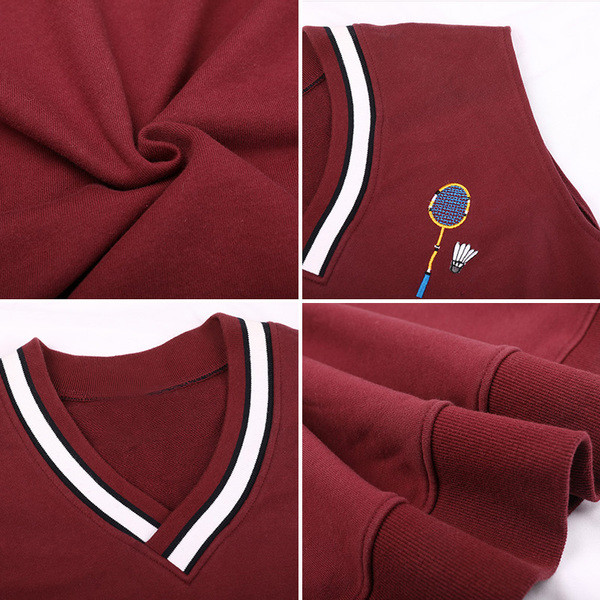 Μοντέρνο γυναικείο γιλέκο με κόκκινο και μπλε χρώμα