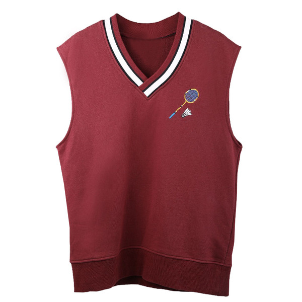 Μοντέρνο γυναικείο γιλέκο με κόκκινο και μπλε χρώμα