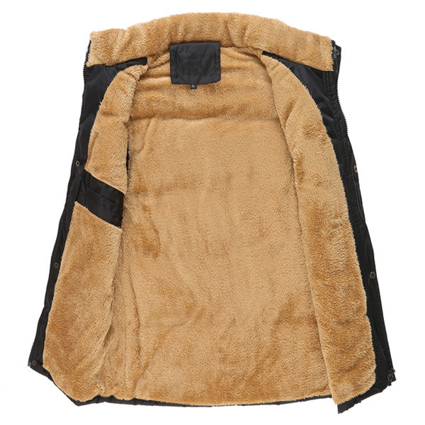 Ανδρικό σπορ καθημερινό γιλέκο με υψηλό O-κολάρο και τσέπες σε δύο χρώματα