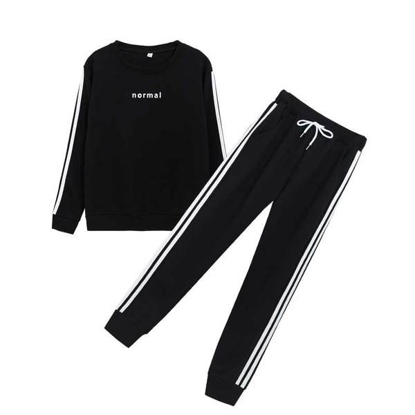 Γυναικεία αθλητικά σύνολα με δύο μέρη σε μαύρο και άσπρο χρώμα
