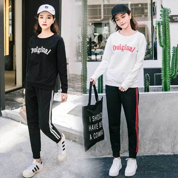 Set sport pentru femei din două părți cu aplicare în negru, alb și roșu