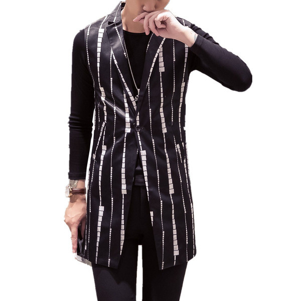 Ανδρικό σπορ καθημερινό γιλέκο με πολύχρωμα στοιχεία