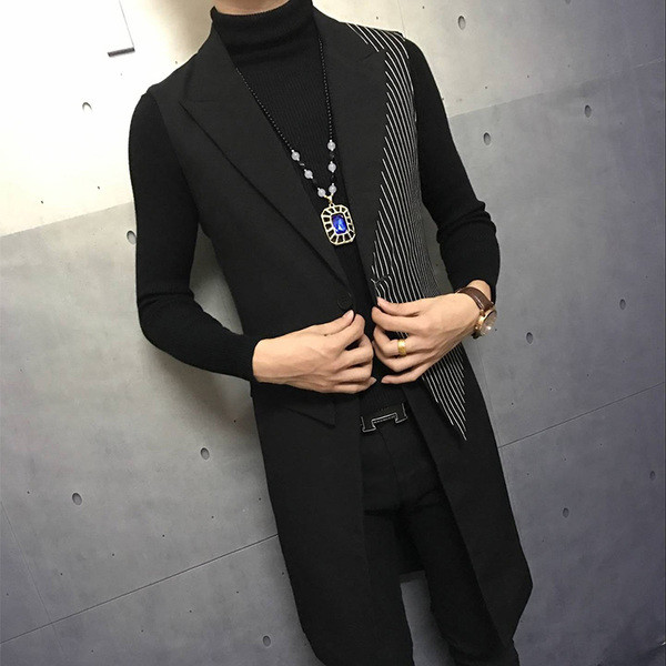 Κομψό μακρύ ανδρικό γιλέκο σε τρία σχέδια