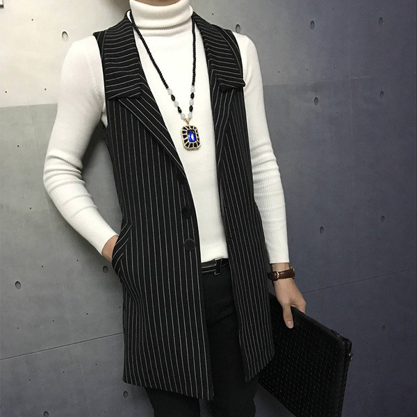 Κομψό μακρύ ανδρικό γιλέκο σε τρία σχέδια