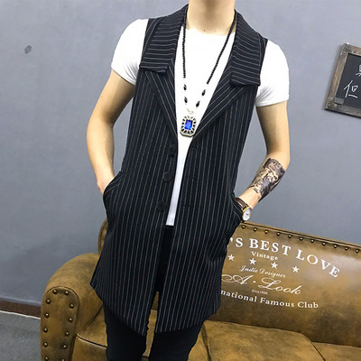 Μοντέρνο κομψό μακρύ ανδρικό γιλέκο σε διάφορα μοντέλα