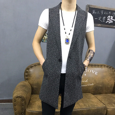 Μοντέρνο κομψό μακρύ ανδρικό γιλέκο σε διάφορα μοντέλα