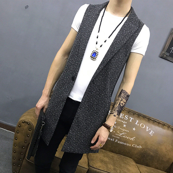 Μοντέρνο κομψό μακρύ ανδρικό γιλέκο σε διάφορα μοντέλα