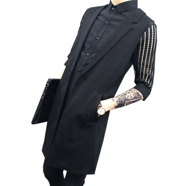 Μοντέρνο κομψό μακρύ ανδρικό γιλέκο σε διάφορα μοντέλα