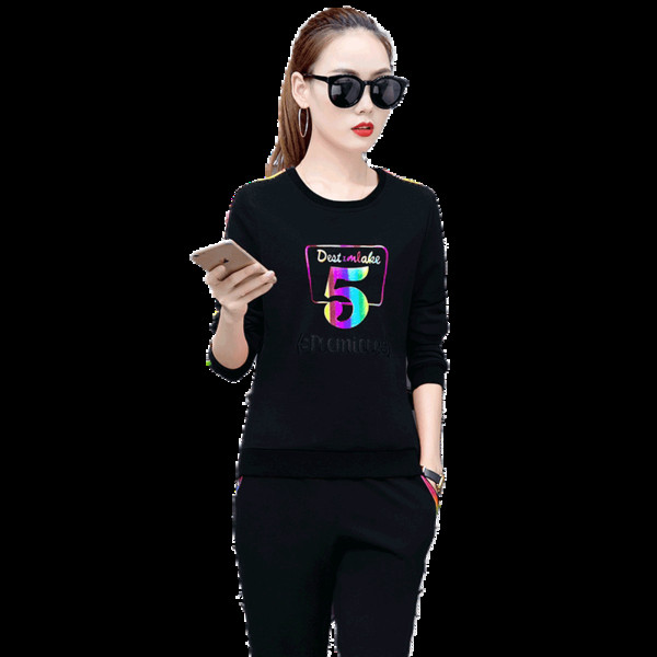 Γυναικείο αθλητικό σετ με εφαρμογή δύο τεμαχίων και χρωματιστές πλευρικές άκρες