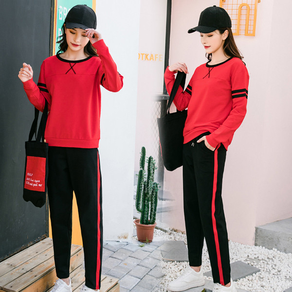 Γυναικείο αθλητικό σετ που περιλαμβάνει μπλούζα και παντελόνι με μακρύ μανίκι - τρία χρώματα