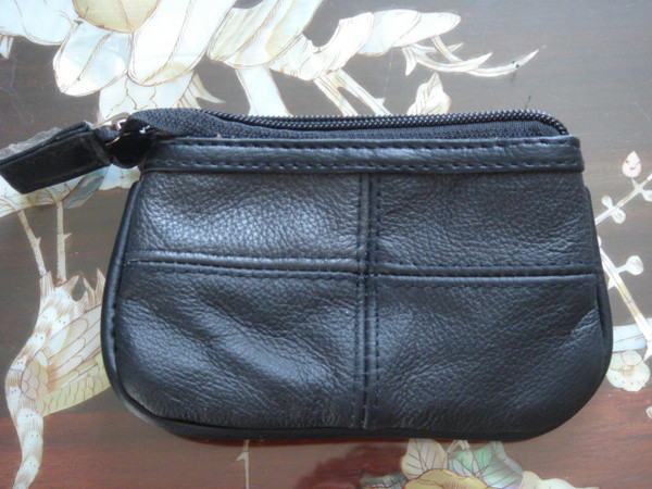 Portofel casual barbatesc negru din piele ecologica