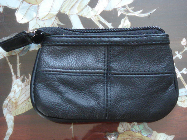 Portofel casual barbatesc negru din piele ecologica