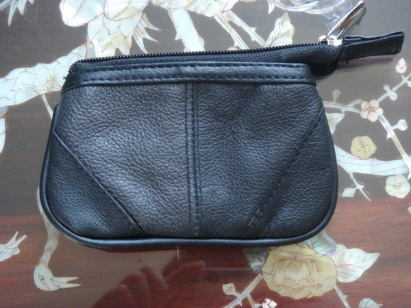 Portofel casual barbatesc negru din piele ecologica