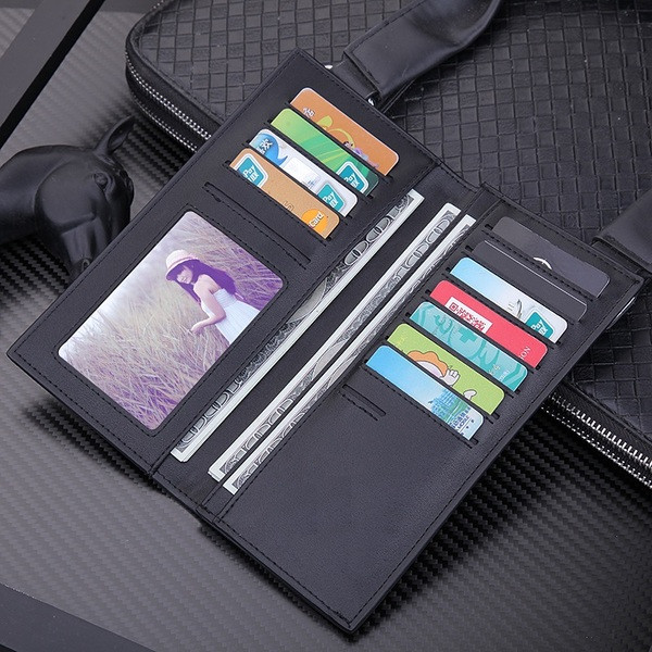 Portofel simplu și elegant pentru bărbați, în negru și maro