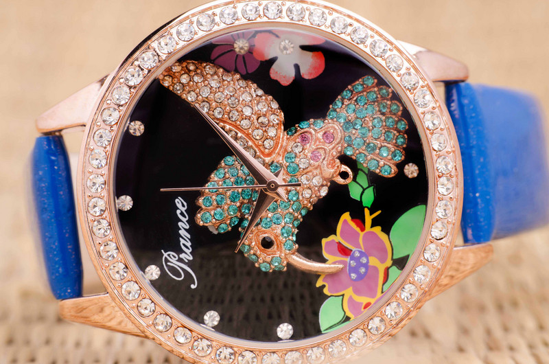 Часовник Prance Hummingbird в Лилаво с Естествена кожа