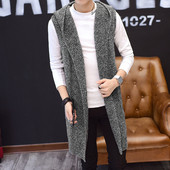 Ανδρικό πλεκτό μακρύ ανδρικό γλέκο σε τρία χρώματα