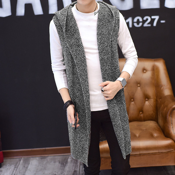 Ανδρικό πλεκτό μακρύ ανδρικό γλέκο  σε τρία χρώματα